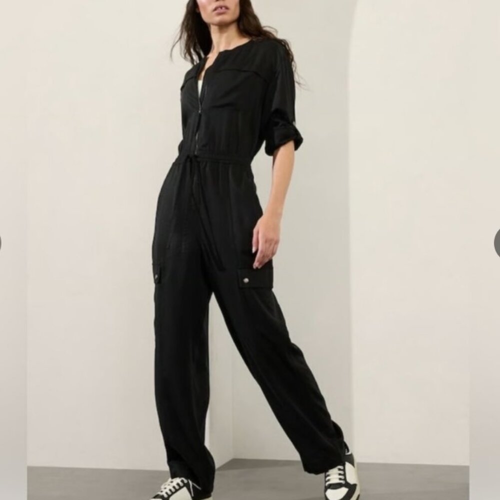 Athleta Celestial Utility Jumpsuit NWT, XL T Black